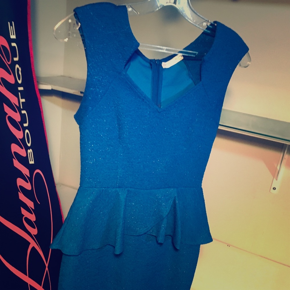 Royal blue peplum dress